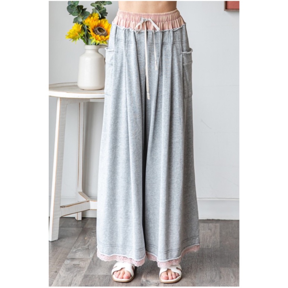 Oli & Hali Color Block High Waisted Pockets Wide leg Pants - Picture 6 of 8